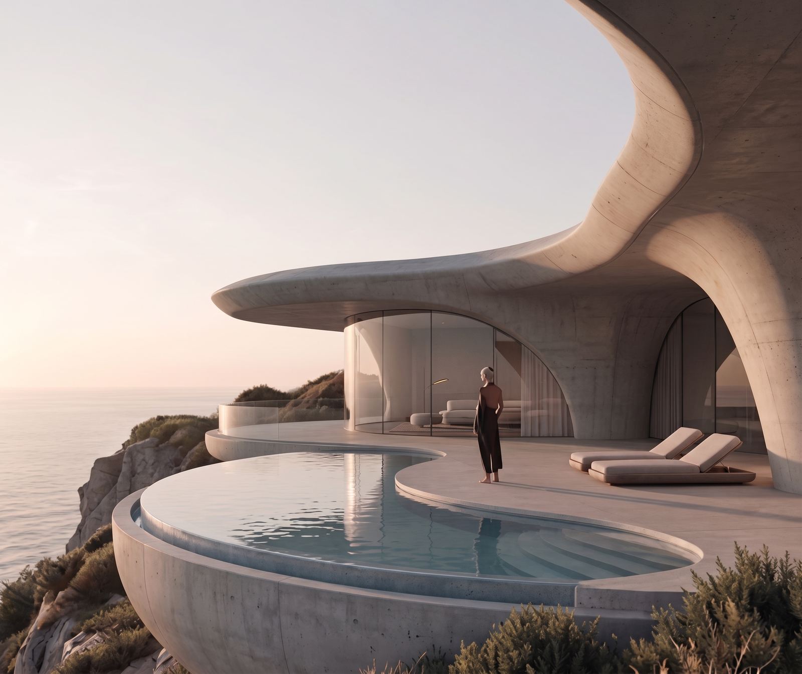 Denize bakan, havuzlu modern villa projesi